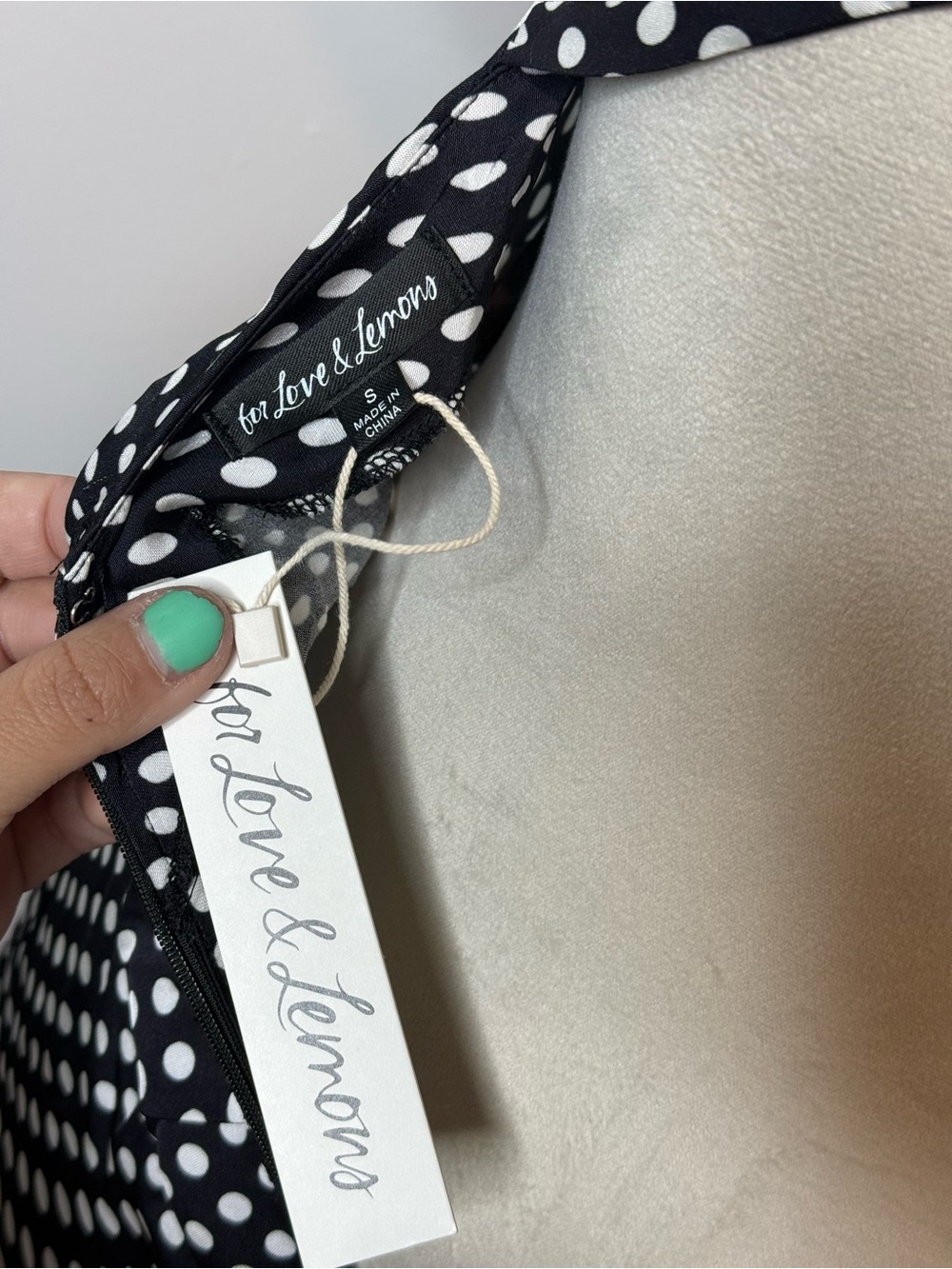 For Love & Lemons Beth Midi Dress - Black & White Polka Dot NWT SZ S - Picture 7 of 11
